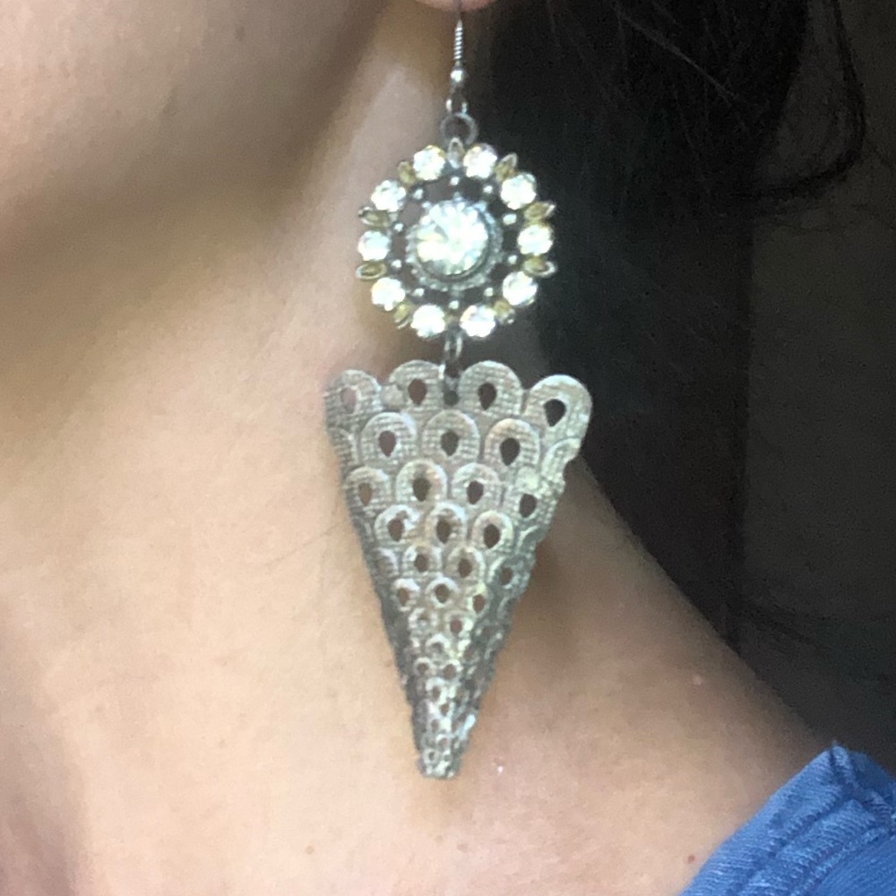 Vintage 80’s large crystal earrings